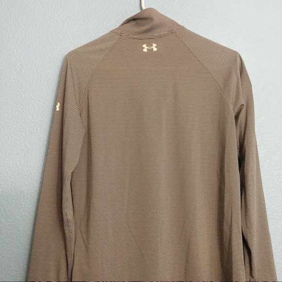 Under Armour Striped QuarterZip Layer Top - Small - Gray/White - Picture 6 of 7